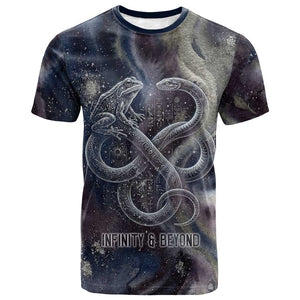 Egyptian Heh and Hauhet T shirt Serpent Duo Design Cosmic Infinity and Eternal Balance Motif