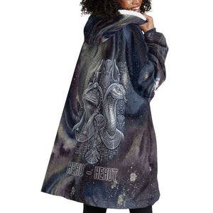 Egyptian Heh and Hauhet Wearable Blanket Hoodie Serpent Duo Design Cosmic Infinity and Eternal Balance Motif