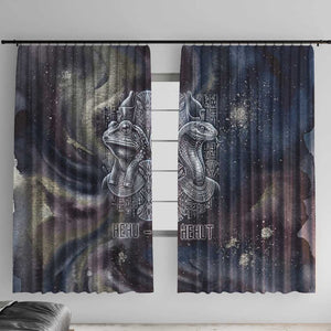 Egyptian Heh and Hauhet Window Curtain Serpent Duo Design Cosmic Infinity and Eternal Balance Motif