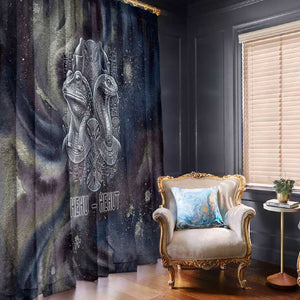 Egyptian Heh and Hauhet Window Curtain Serpent Duo Design Cosmic Infinity and Eternal Balance Motif