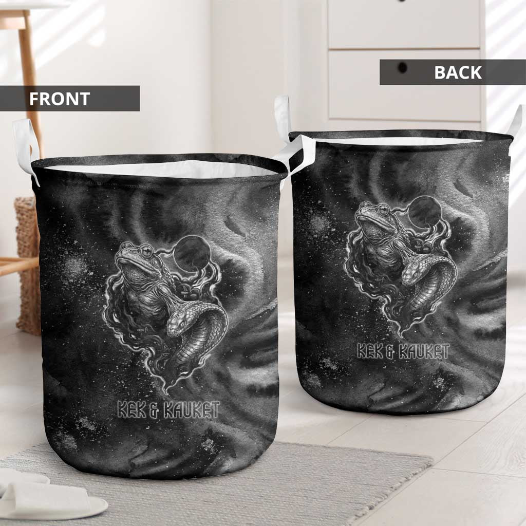 Kek and Kauket Egyptian Laundry Basket Primordial Darkness Design Cosmic Frogs and Serpents