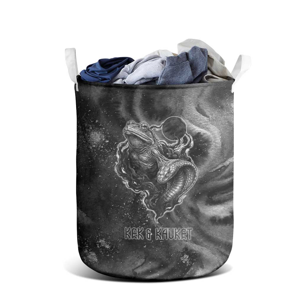 Kek and Kauket Egyptian Laundry Basket Primordial Darkness Design Cosmic Frogs and Serpents