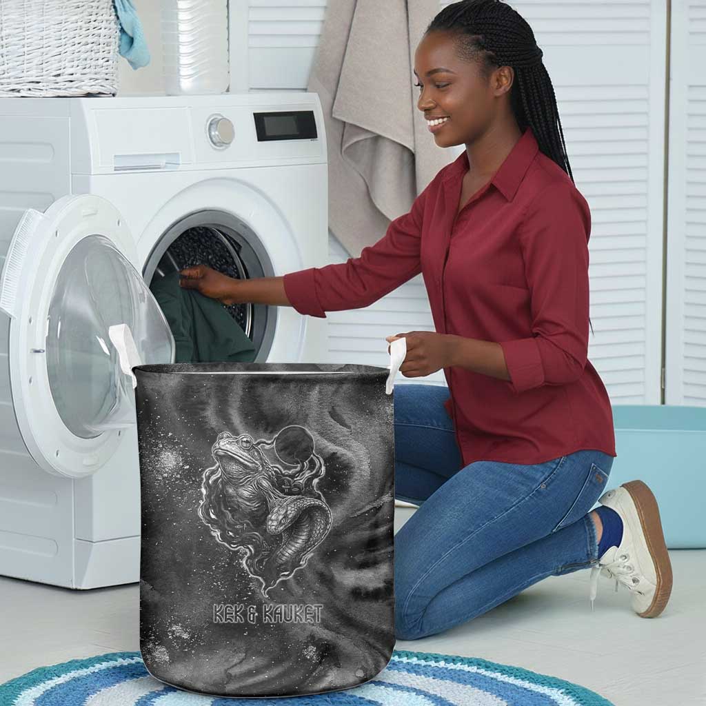 Kek and Kauket Egyptian Laundry Basket Primordial Darkness Design Cosmic Frogs and Serpents