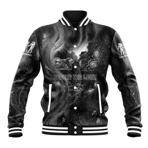 Kek and Kauket Egyptian Baseball Jacket Primordial Darkness Design Cosmic Frogs and Serpents