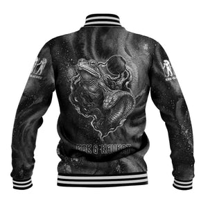 Kek and Kauket Egyptian Baseball Jacket Primordial Darkness Design Cosmic Frogs and Serpents