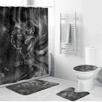 Kek and Kauket Egyptian Bathroom Set Primordial Darkness Design Cosmic Frogs and Serpents