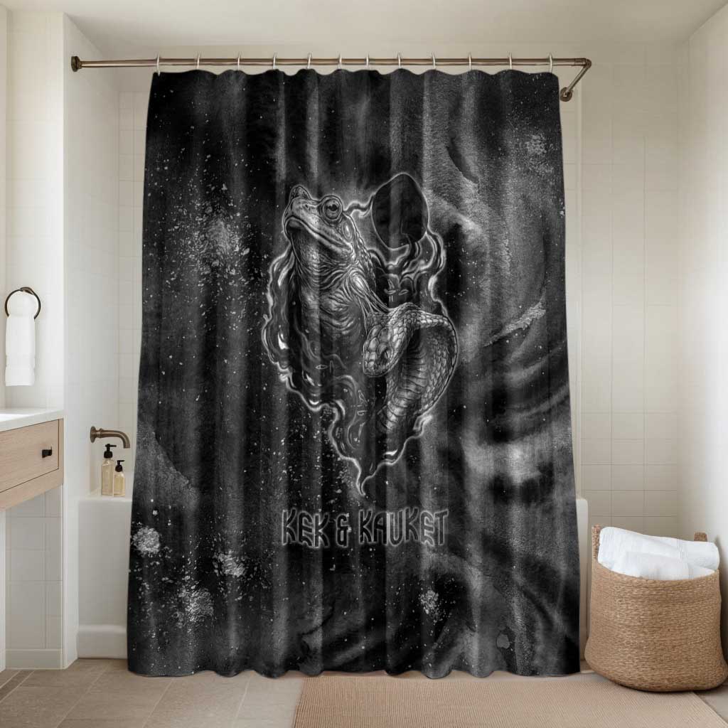 Kek and Kauket Egyptian Bathroom Set Primordial Darkness Design Cosmic Frogs and Serpents