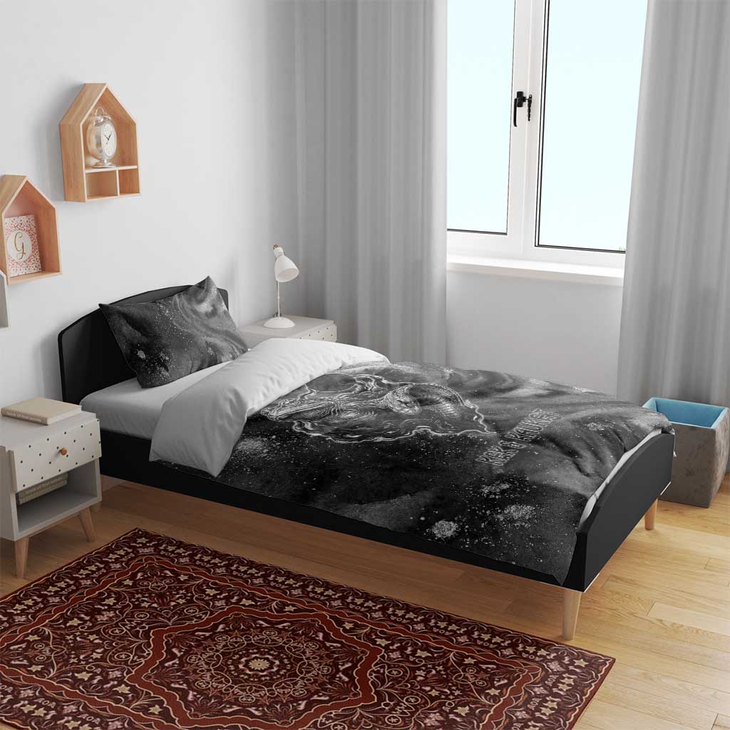 Kek and Kauket Egyptian Bedding Set Primordial Darkness Design Cosmic Frogs and Serpents