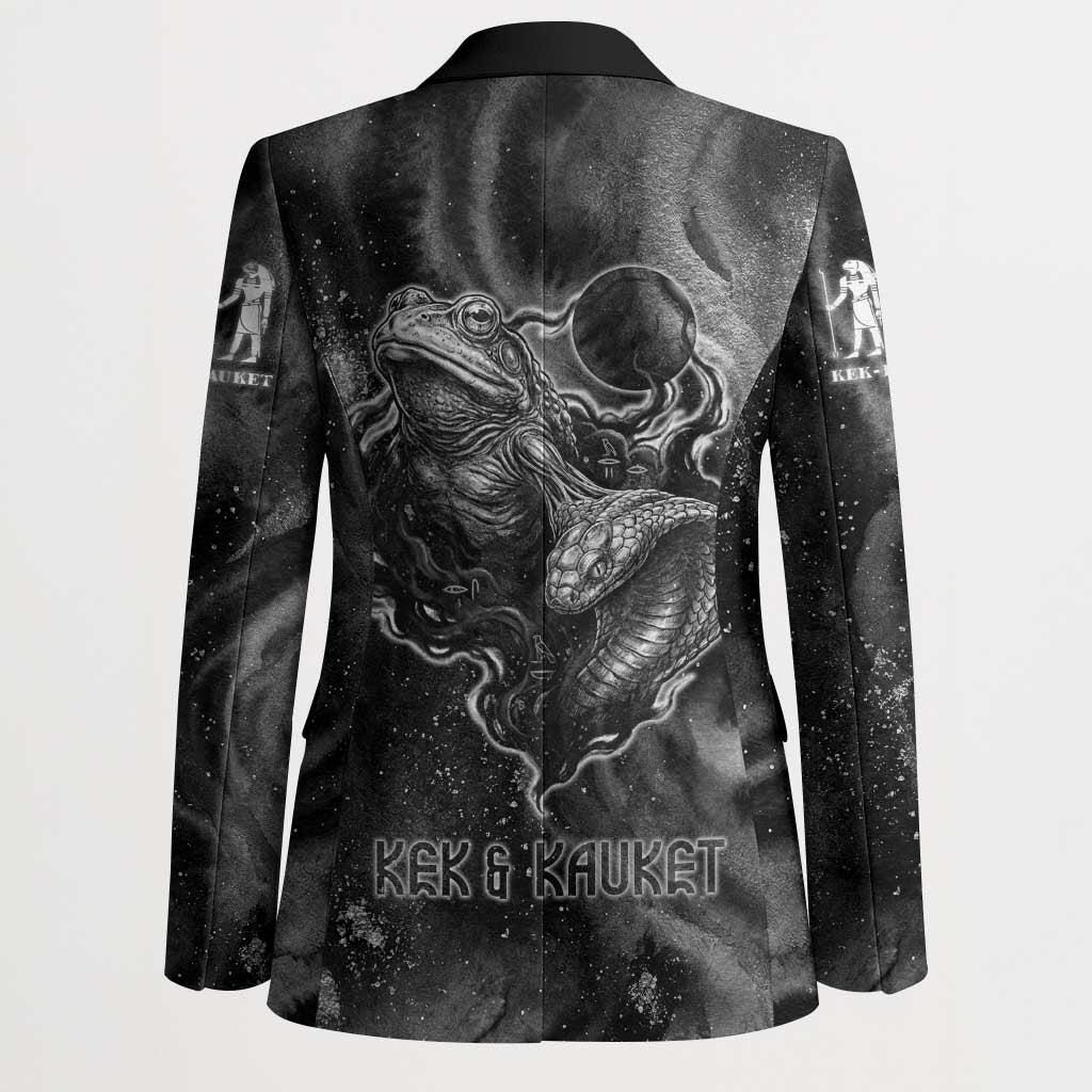Kek and Kauket Egyptian Blazer Primordial Darkness Design Cosmic Frogs and Serpents