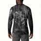 Kek and Kauket Egyptian Button Sweatshirt Primordial Darkness Design Cosmic Frogs and Serpents