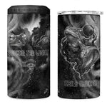 Kek and Kauket Egyptian 4 in 1 Can Cooler Tumbler Primordial Darkness Design Cosmic Frogs and Serpents