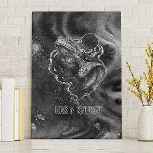 Kek and Kauket Egyptian Canvas Wall Art Primordial Darkness Design Cosmic Frogs and Serpents