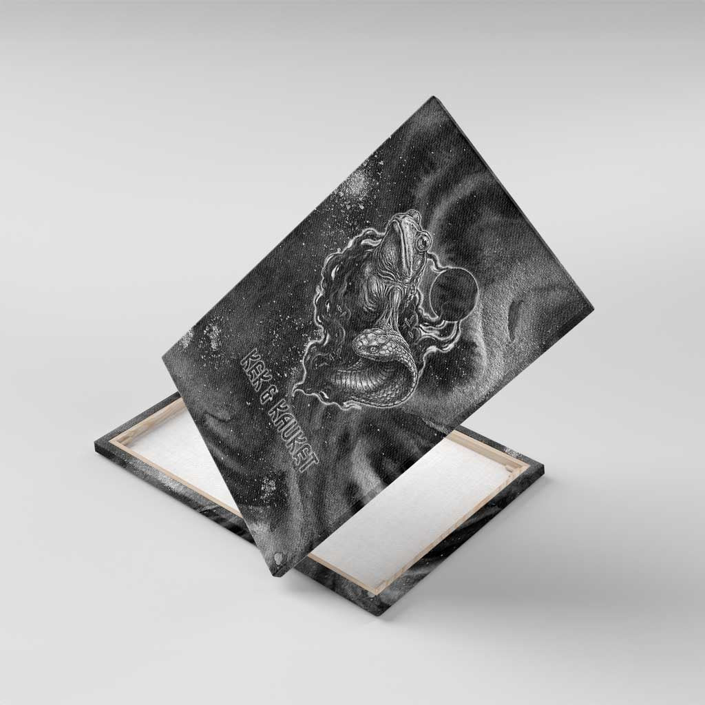 Kek and Kauket Egyptian Canvas Wall Art Primordial Darkness Design Cosmic Frogs and Serpents