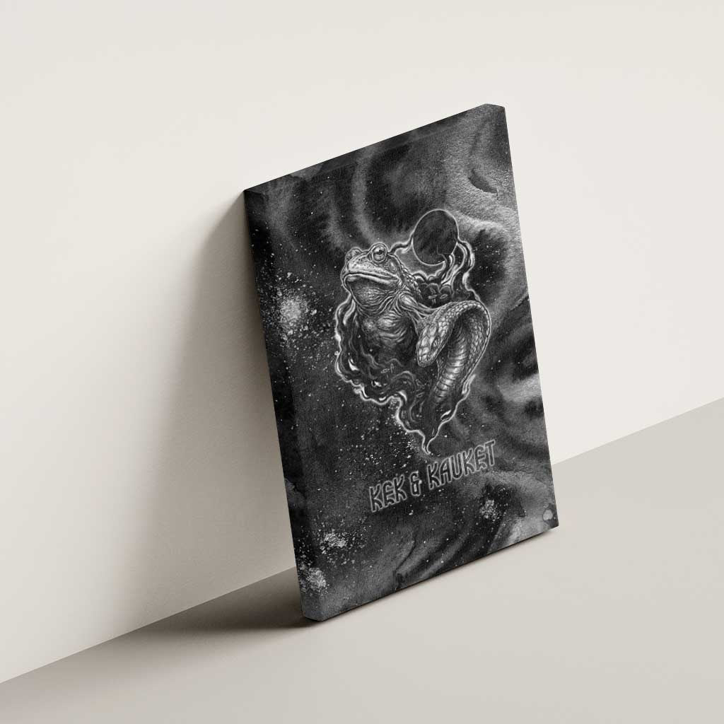 Kek and Kauket Egyptian Canvas Wall Art Primordial Darkness Design Cosmic Frogs and Serpents