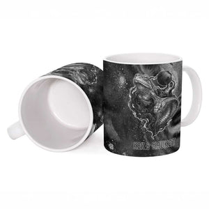 Kek and Kauket Egyptian Ceramic Mug Primordial Darkness Design Cosmic Frogs and Serpents