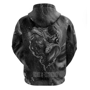 Kek and Kauket Egyptian Hoodie Primordial Darkness Design Cosmic Frogs and Serpents