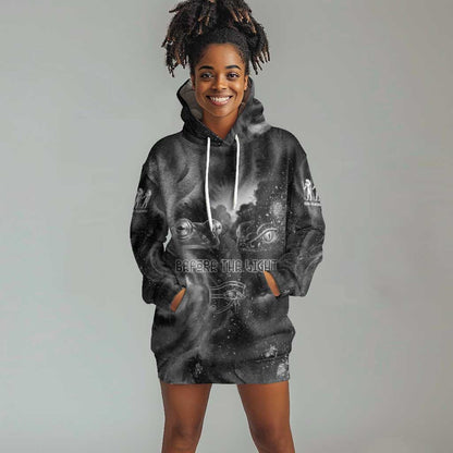 Kek and Kauket Egyptian Hoodie Dress Primordial Darkness Design Cosmic Frogs and Serpents