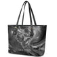 Kek and Kauket Egyptian Leather Tote Bag Primordial Darkness Design Cosmic Frogs and Serpents