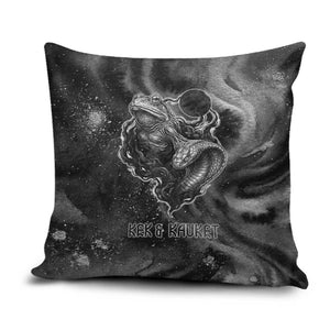 Kek and Kauket Egyptian Pillow Cover Primordial Darkness Design Cosmic Frogs and Serpents