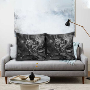 Kek and Kauket Egyptian Pillow Cover Primordial Darkness Design Cosmic Frogs and Serpents