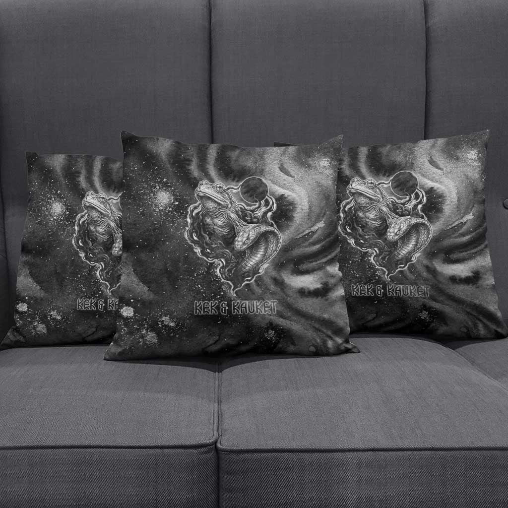 Kek and Kauket Egyptian Pillow Cover Primordial Darkness Design Cosmic Frogs and Serpents