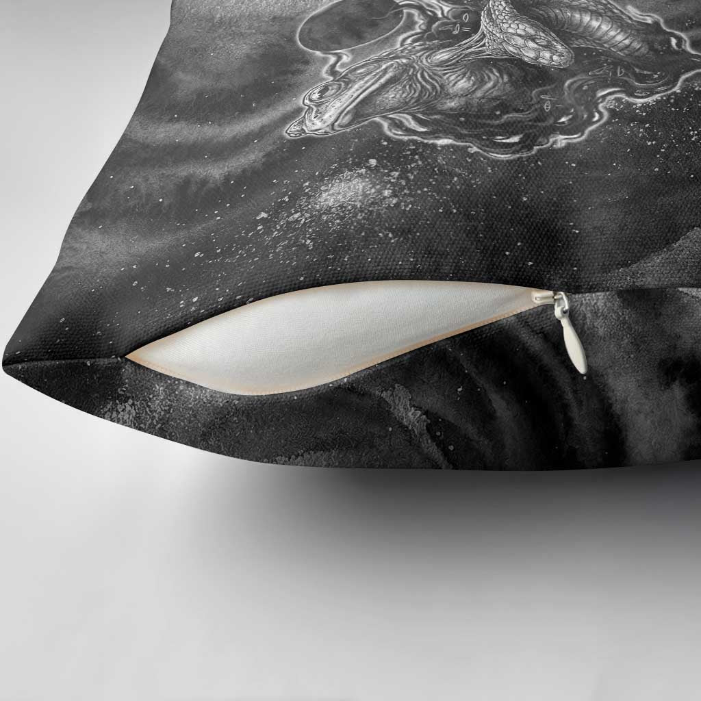 Kek and Kauket Egyptian Pillow Cover Primordial Darkness Design Cosmic Frogs and Serpents