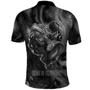 Kek and Kauket Egyptian Polo Shirt Primordial Darkness Design Cosmic Frogs and Serpents
