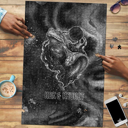 Kek and Kauket Egyptian Puzzle Primordial Darkness Design Cosmic Frogs and Serpents