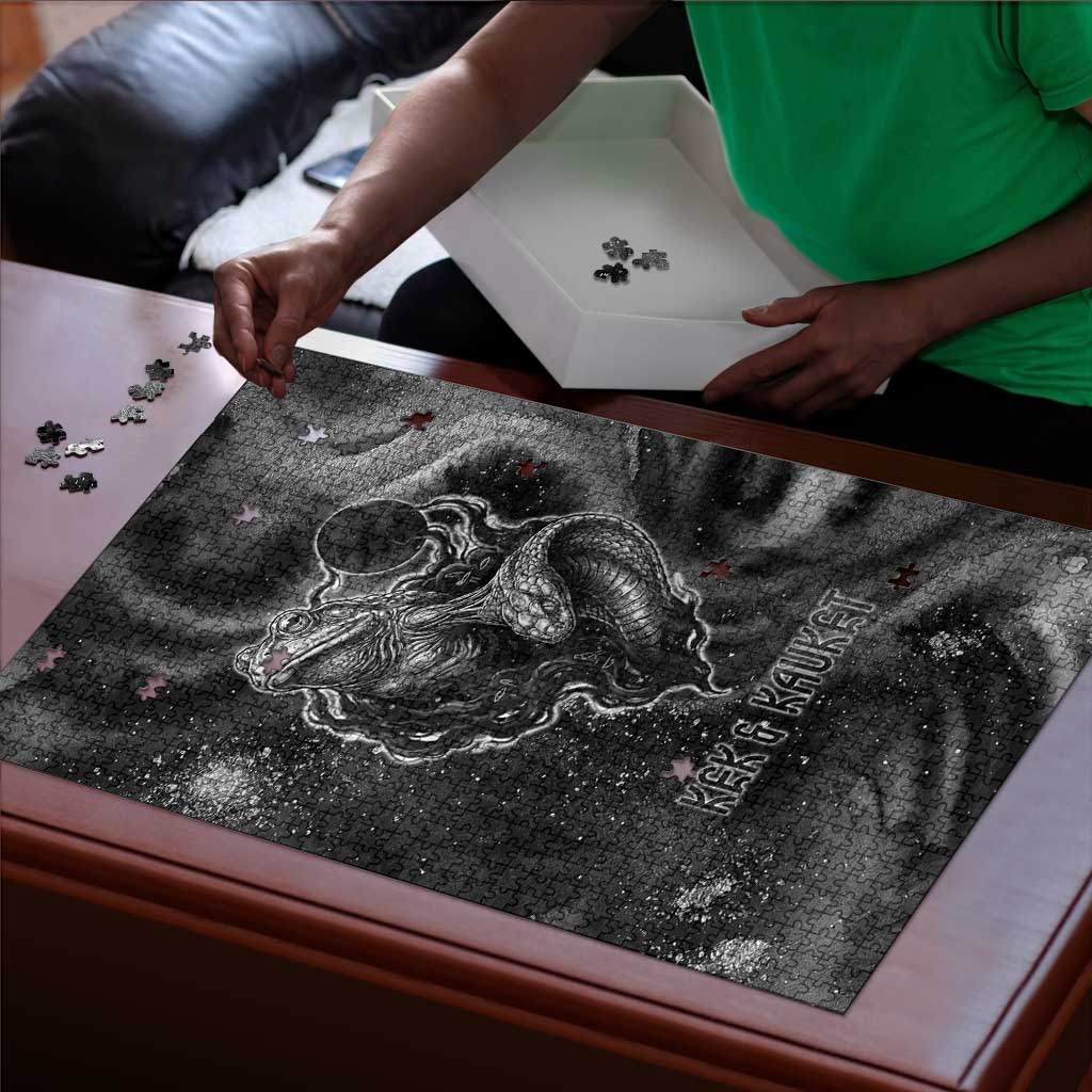 Kek and Kauket Egyptian Puzzle Primordial Darkness Design Cosmic Frogs and Serpents