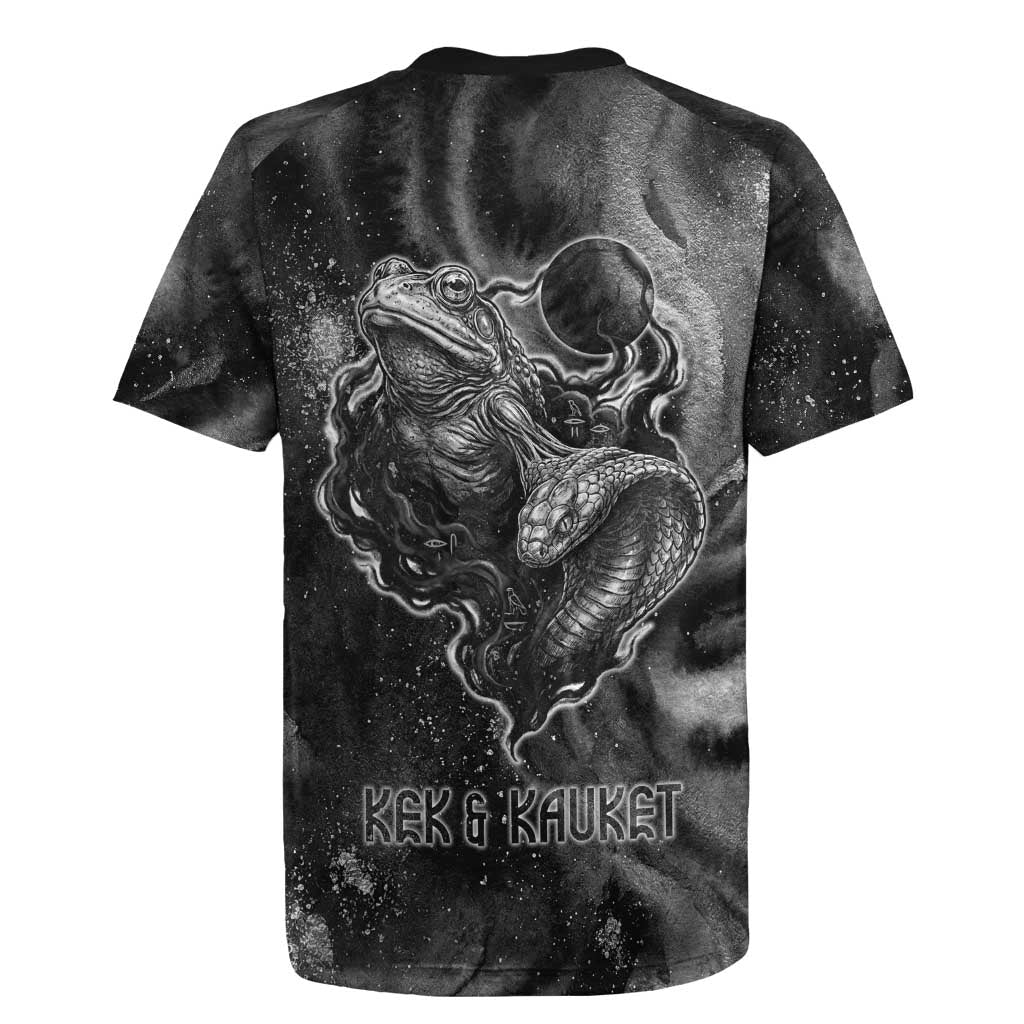 Kek and Kauket Egyptian Rugby Jersey Primordial Darkness Design Cosmic Frogs and Serpents
