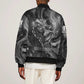 Kek and Kauket Egyptian Sleeve Zip Bomber Jacket Primordial Darkness Design Cosmic Frogs and Serpents