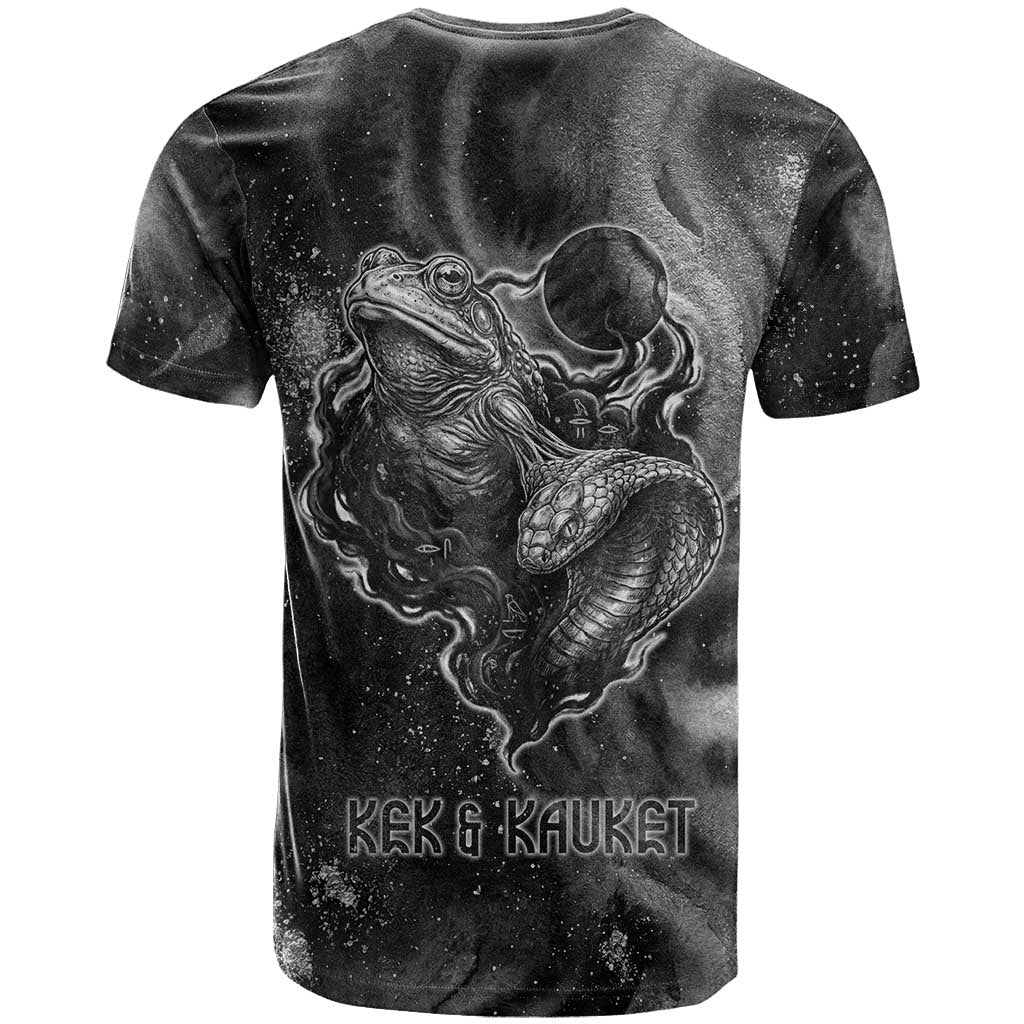 Kek and Kauket Egyptian T shirt Primordial Darkness Design Cosmic Frogs and Serpents