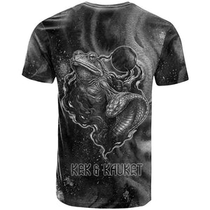 Kek and Kauket Egyptian T shirt Primordial Darkness Design Cosmic Frogs and Serpents