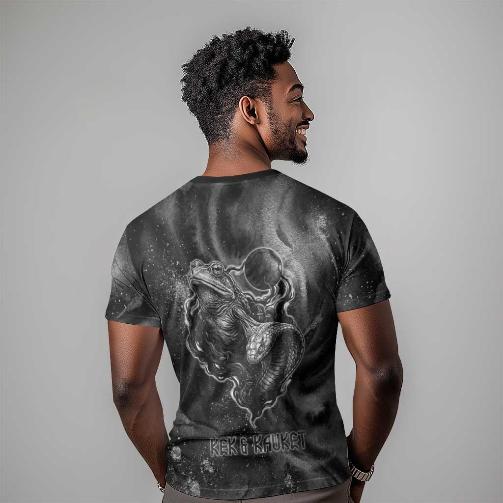 Kek and Kauket Egyptian T shirt Primordial Darkness Design Cosmic Frogs and Serpents