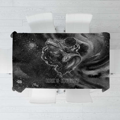Kek and Kauket Egyptian Tablecloth Primordial Darkness Design Cosmic Frogs and Serpents