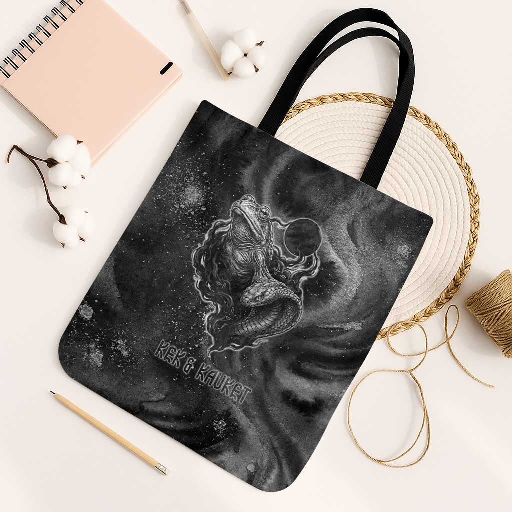 Kek and Kauket Egyptian Tote Bag Primordial Darkness Design Cosmic Frogs and Serpents