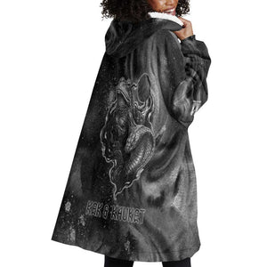Kek and Kauket Egyptian Wearable Blanket Hoodie Primordial Darkness Design Cosmic Frogs and Serpents
