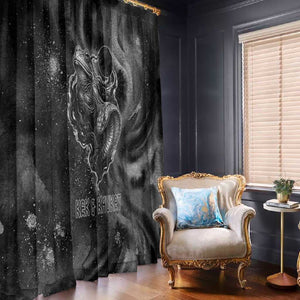 Kek and Kauket Egyptian Window Curtain Primordial Darkness Design Cosmic Frogs and Serpents