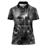 Kek and Kauket Egyptian Women Polo Shirt Primordial Darkness Design Cosmic Frogs and Serpents
