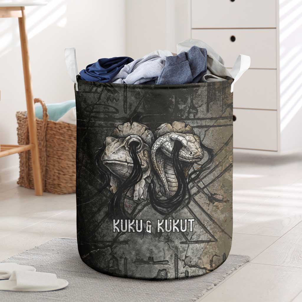 Egypt Kek and Kauket Laundry Basket Ancient Void Theme with Frog and Serpent Duality