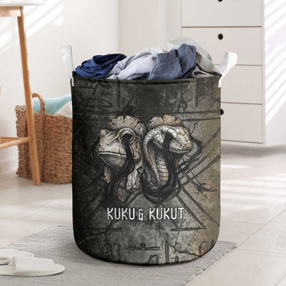Egypt Kek and Kauket Laundry Basket Ancient Void Theme with Frog and Serpent Duality