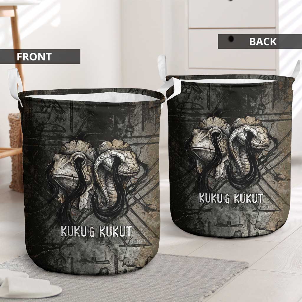 Egypt Kek and Kauket Laundry Basket Ancient Void Theme with Frog and Serpent Duality