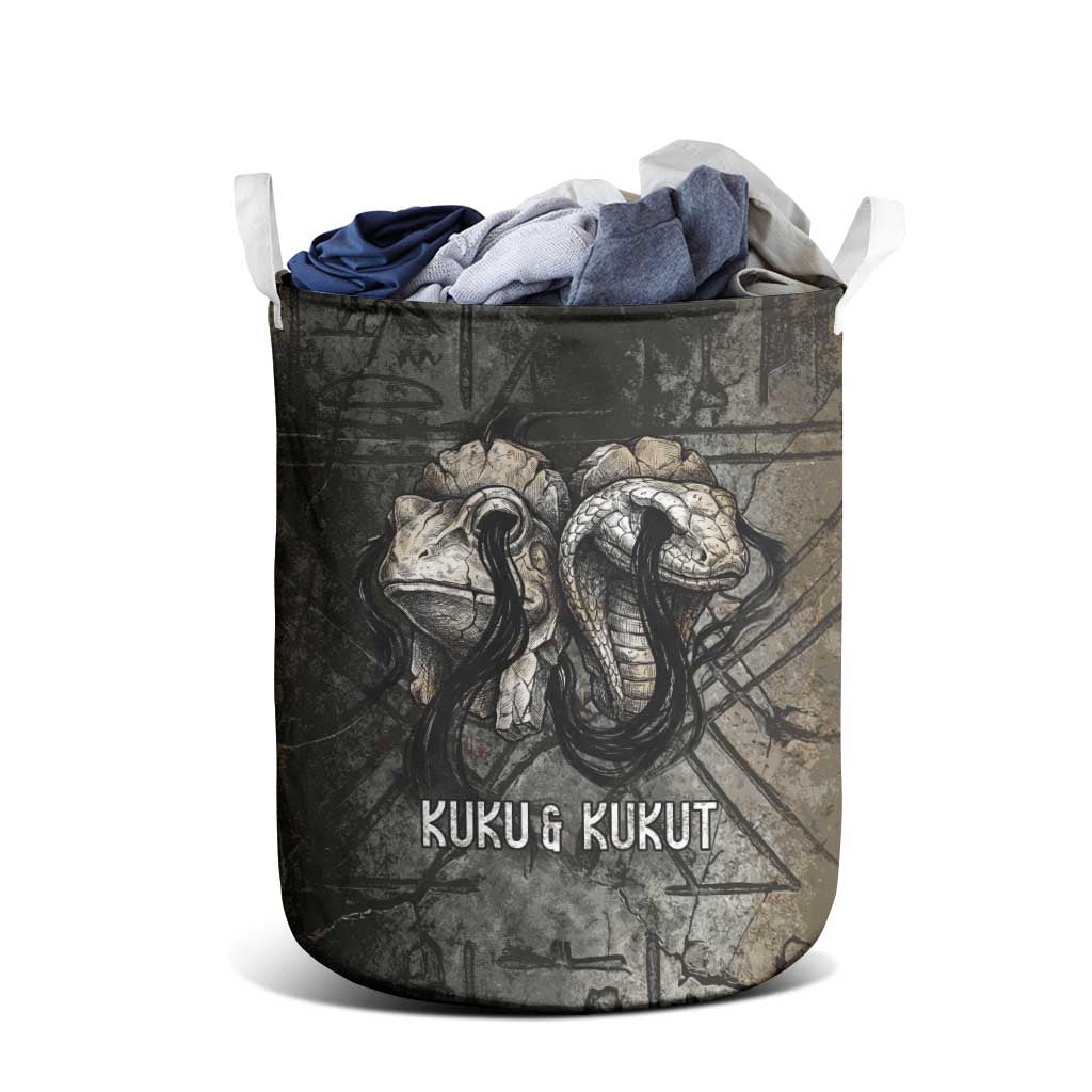 Egypt Kek and Kauket Laundry Basket Ancient Void Theme with Frog and Serpent Duality
