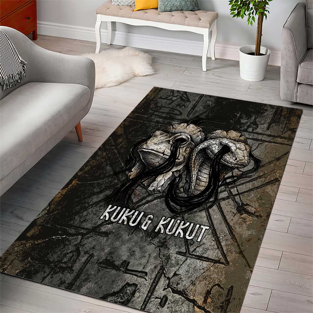 Egypt Kek and Kauket Area Rug Ancient Void Theme with Frog and Serpent Duality