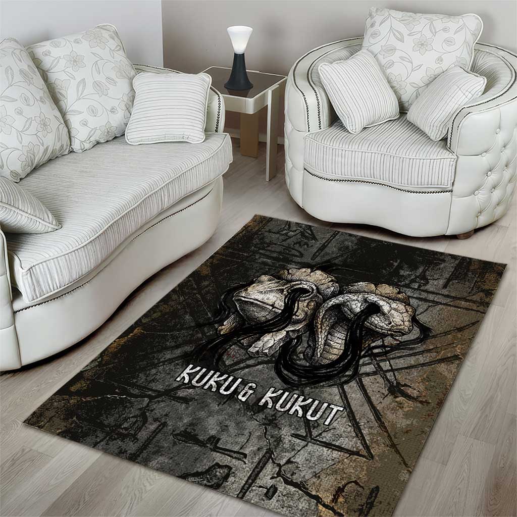 Egypt Kek and Kauket Area Rug Ancient Void Theme with Frog and Serpent Duality