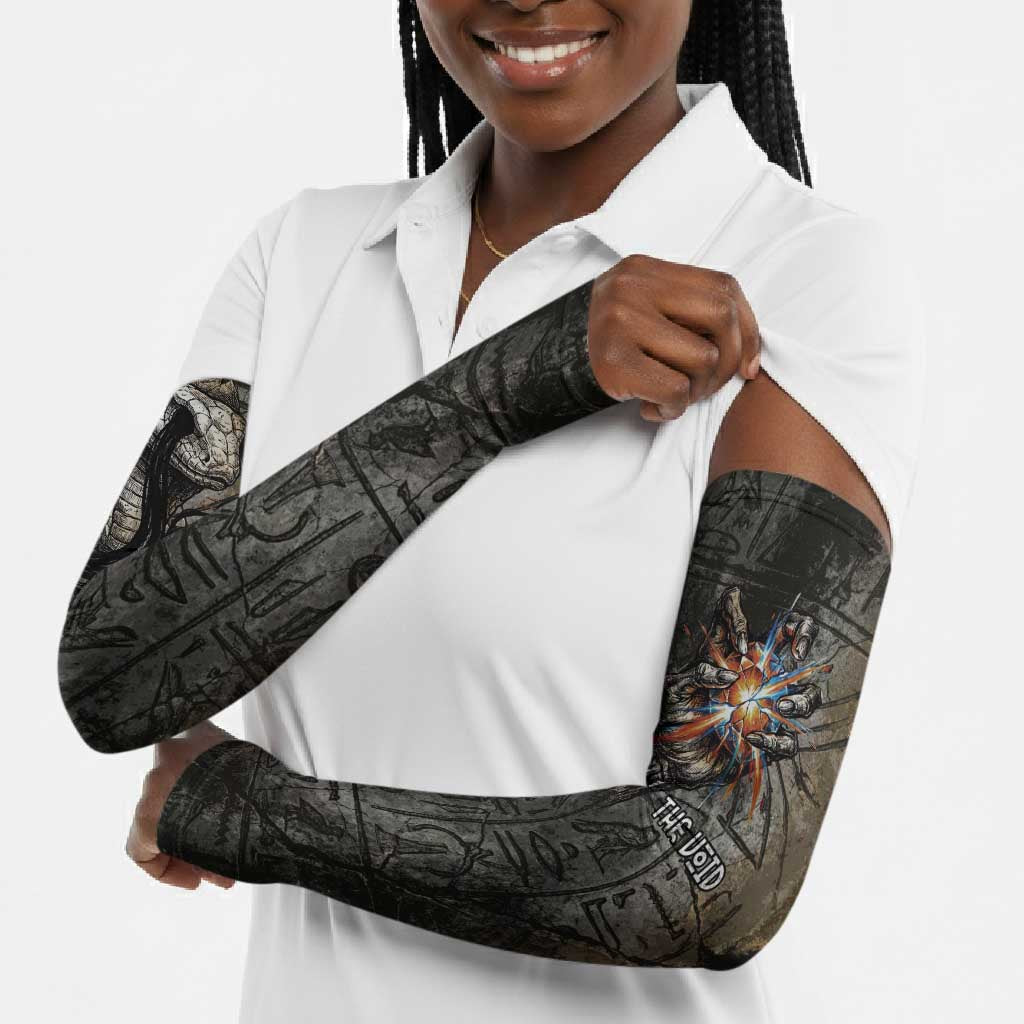 Egypt Kek and Kauket Arm Sleeves Ancient Void Theme with Frog and Serpent Duality