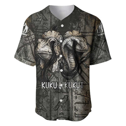 Egypt Kek and Kauket Baseball Jersey Ancient Void Theme with Frog and Serpent Duality