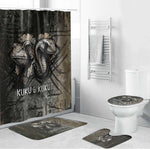 Egypt Kek and Kauket Bathroom Set Ancient Void Theme with Frog and Serpent Duality