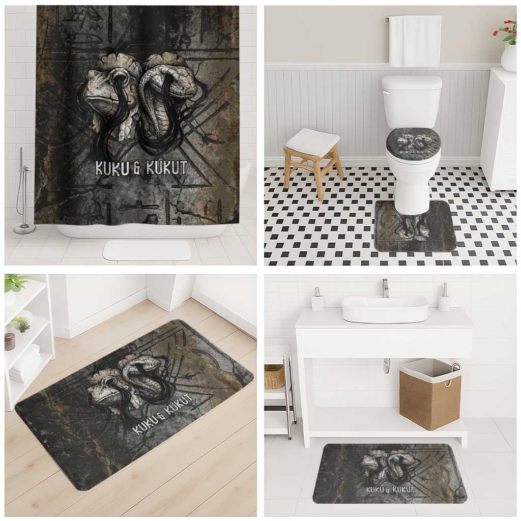 Egypt Kek and Kauket Bathroom Set Ancient Void Theme with Frog and Serpent Duality