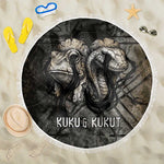 Egypt Kek and Kauket Beach Blanket Ancient Void Theme with Frog and Serpent Duality